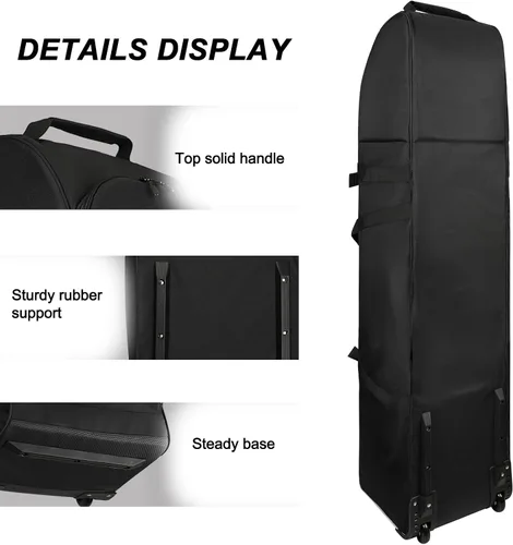 Vista 2 de Goloni Bolsa de viaje de golf con ruedas para aerolíneas, funda de viaje resistente al agua para viajes aéreos, equipaje de golf plegable portátil
