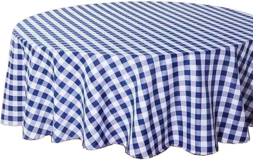 Vista 7 de Tektrum Mantel redondo de poliéster 100% impermeable de 60 pulgadas a cuadros -Resistente a derrames/Manchas/Arrugas- para acampar, pícnic, cena