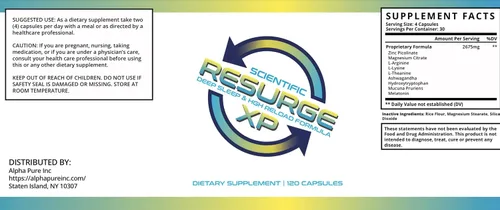 Vista 2 de Scientific Resurge Advanced Deep Sleep #1 - Fórmula de ayuda de melatonina para dormir, 120 cápsulas