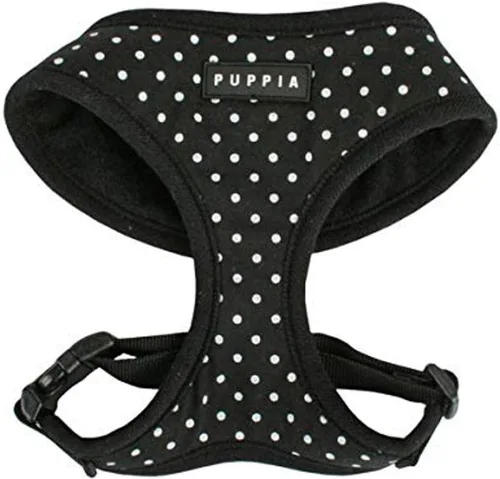 Vista 6 de Puppia Dotty Arnés para perro A (sobre la cabeza), arnés de moda con patrón de lunares, para primavera y verano, para perros pequeños, beige