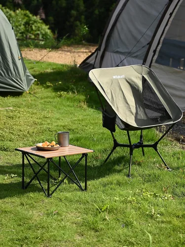 Vista 11 de WildCall Silla de camping plegable ligera con marco de configuración rápida, silla de playa compacta para mochileros con pies antideslizantes 2 Azul