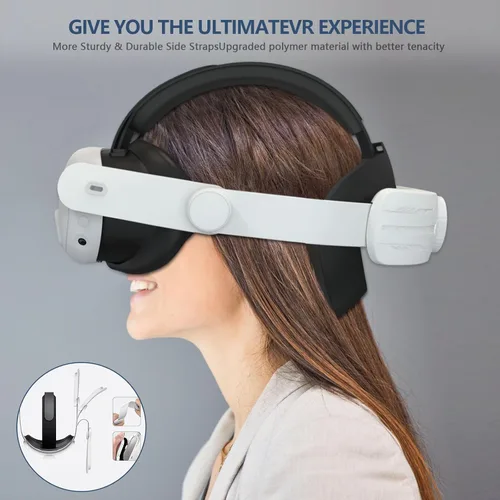 Vista 5 de Comfort Head Strap for Oculus Quest 3, MTomatoVR Lightweight Replacement Strap VR Accessaries, Reduce Face Pressure Comfortable Convenient Flip