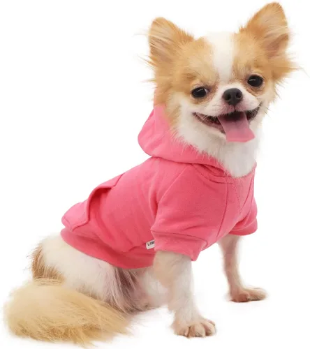 Vista 12 de LOPHIPETS Sudadera ligera de algodón para perros pequeños – Sudadera con capucha para chihuahuas, cachorros y razas juguetes - Gris/XS