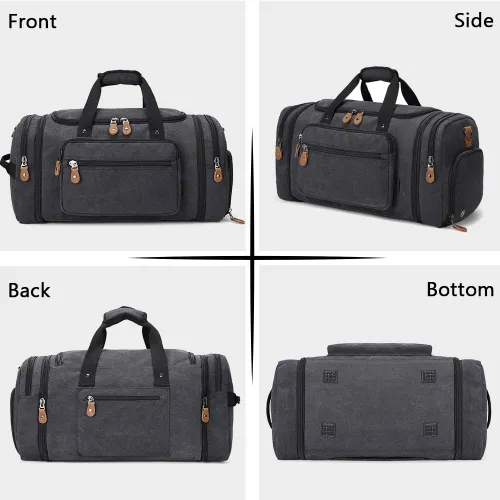 Vista 4 de Gonex Bolsa de lona para viaje de 50 L Compartimento gris oscuro para zapatos
