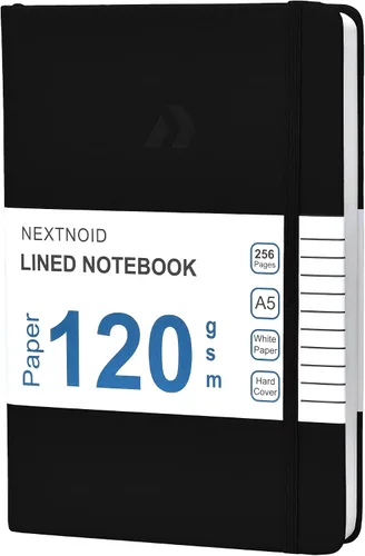 Vista 23 de Nextnoid Cuaderno rayado para hombres - Papel grueso de 120 g/m² - 160 páginas - Cuaderno de tapa dura A5 para el trabajo - Ideal para escribir