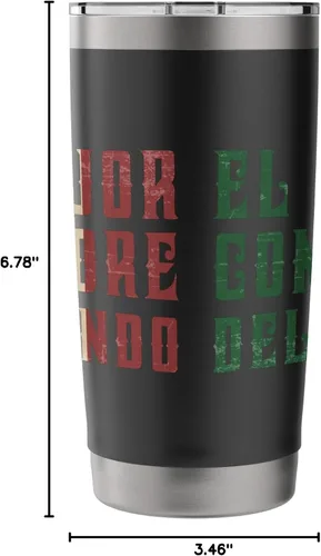 Vista 8 de El Mejor Compadre Del Mundo Spanish Compadre - Vaso aislado de acero inoxidable Negro