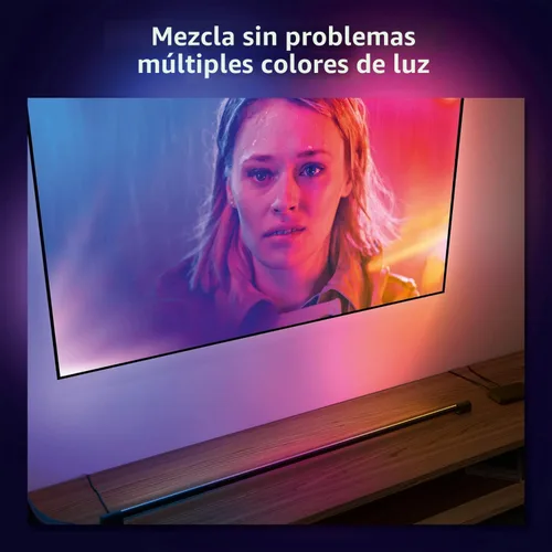 Vista 5 de Philips Hue - Tubo de luz LED inteligente grande, negro - Luz LED de cambio de color blanco y ambiente - 1 paquete - Sincronización con TV, música