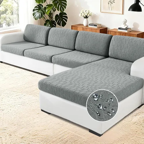 Vista 52 de MAXIJIN Fundas de cojín impermeables para sofá, funda de cojín individual de asiento de silla, fundas elásticas para sofá modular con parte inferior