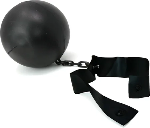 Vista 2 de Skeleteen Bola y cadena de prisionero - Accesorios de disfraz de prisionero - 1 pieza
