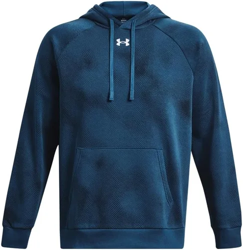 Vista 5 de Under Armour - Sudadera entallada de vellón con capucha para hombre modelo Rival