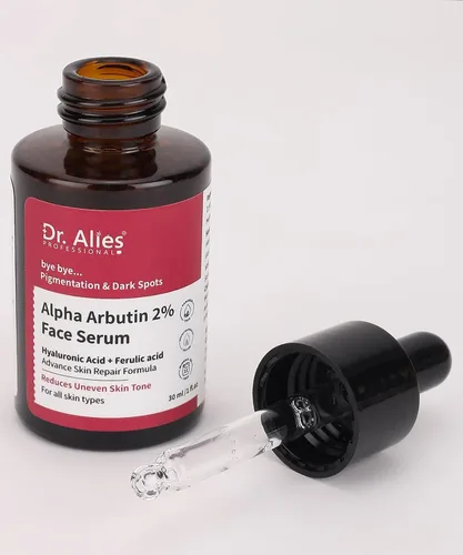 Vista 4 de Suero alfa arbutina al 2%. para pigmentación y eliminación de manchas oscuras Suero facial antipigmentación. con ácido hialurónico para eliminar