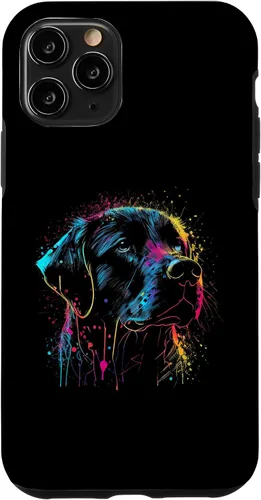 Vista 10 de iPhone 15 Negro Labrador Perro Pintura Acuarela Pintura Colorido Mamá Caso