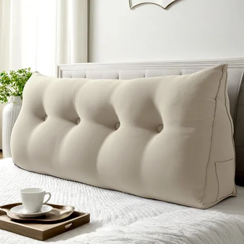 Vista 18 de WOWMAX Almohada ergonómica para cabecero para cama de tamaño matrimonial, almohadas tapizadas multifuncionales para cabecero, tableros portátiles