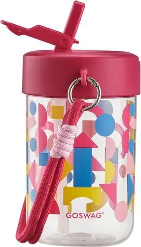 Vista 10 de GOSWAG Botella de agua para niños de 16 onzas con tapa con popote, botella Sueño estrellado