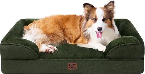 Vista 46 de EHEYCIGA – Cama ortopédica impermeable para perros pequeños, de espuma viscoelástica tipo caja de huevos, con bordes elevados y base antideslizante
