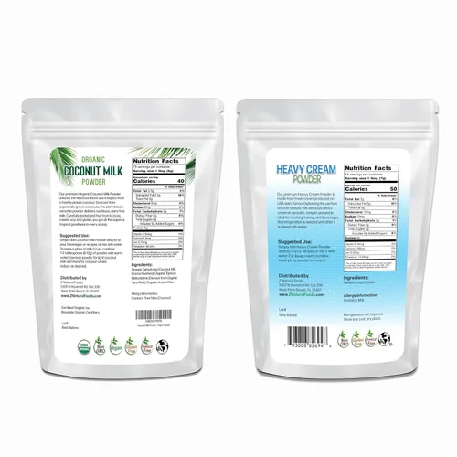 Vista 2 de Z Natural Foods Leche de coco orgánica en polvo y crema en polvo pesada – Opciones de crema sin lácteos y ceto-amigable – Sin OMG, sin gluten