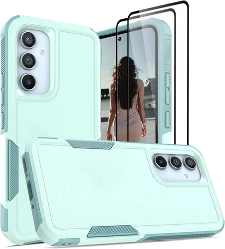 Vista 160 de Jeylly Compatible con Samsung Galaxy A22 5G Funda, Funda Samsung A22 5G con 2pcs protectores de pantalla de vidrio templado
