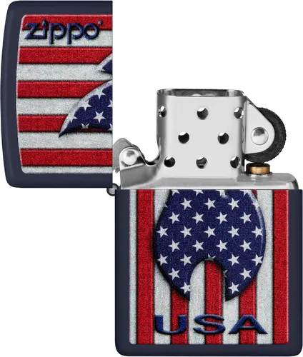 Vista 80 de Zippo encendedores con la bandera de EE. UU.