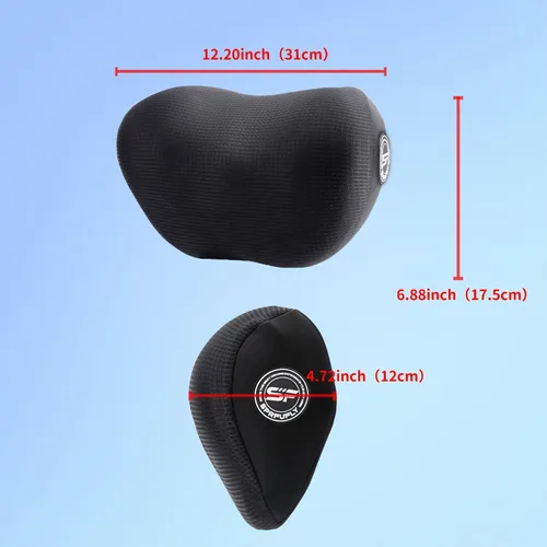 Vista 2 de SPRFUFLY Paquete de 2 almohadas para reposacabezas de coche, almohada de nube para coche con correa ajustable - 100% espuma viscoelástica y funda