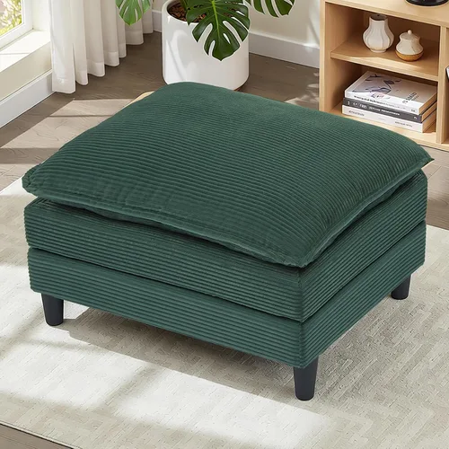 Vista 15 de Sofá de nube en forma de L de 73.5 pulgadas, sofá modular con mesa auxiliar otomana, sofá biplaza de pana con almohada, cómodo y moderno sofá