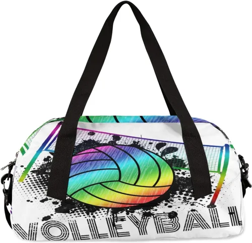 Vista 5 de Bolsa de deporte para niños, bolsa deportiva para adolescentes, niños y niñas, pequeña, impermeable, durante la noche, fin de semana, bolsa de viaje