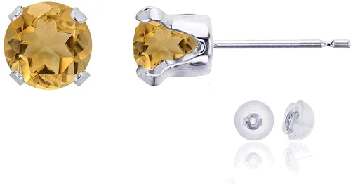 Vista 61 de Aretes de tuerca de plata de ley 925 chapados en oro de 14 quilates macizo, oro amarillo, blanco o rosa de 0.236 in Amatista
