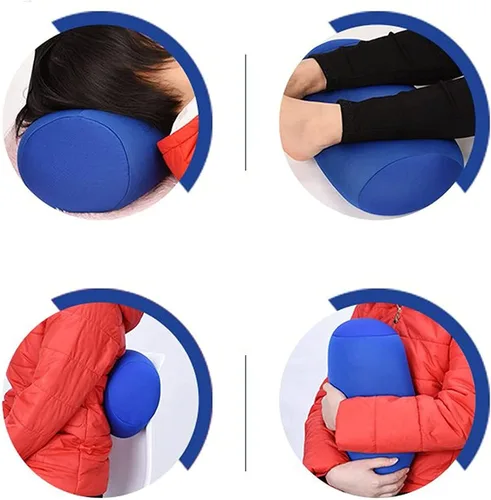 Vista 4 de ASkinds 2 almohadas cilíndricas cómodas de rollo de microperlas Jelly Bean Bed Pillow Tube Pillow Cojín para cabeza, cuello, soporte de espalda