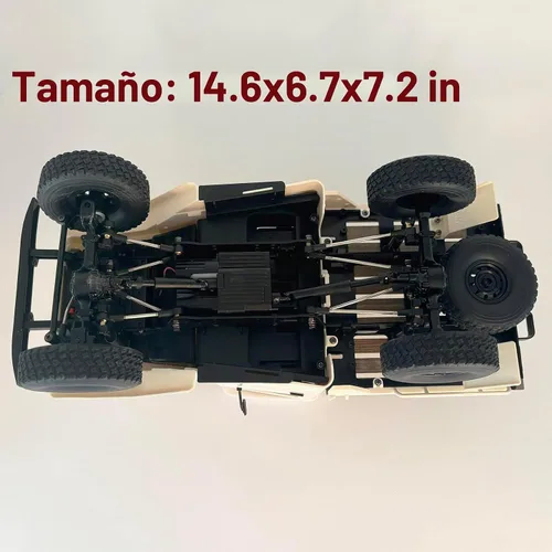 Vista 8 de HLSFWDRIVE WPL C44 RC Rock Crawler RC Camión 4x4 Off Road RTR Escala 1/16 Pastilla de orugas con control remoto todo terreno Full proporcional 370