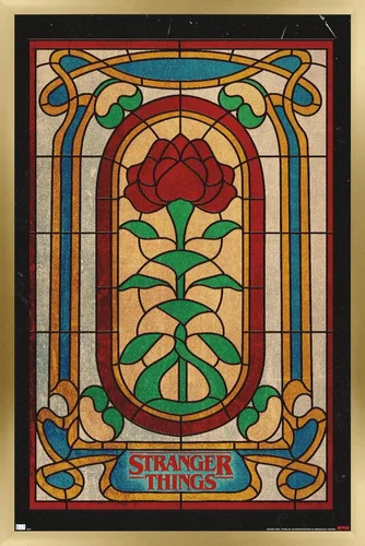 Vista 14 de Trends International Netflix Stranger Things: Season 4 - Póster de pared de vitrales, 14.72 x 22.37 pulgadas, versión enmarcada de madera de granero