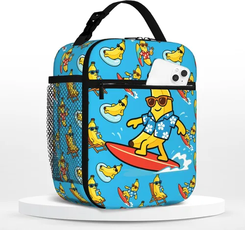 Vista 21 de Lonchera de béisbol para niños, con aislamiento, con diseño de calavera y béisbol, lonchera para niños, escuela, trabajo, oficina, viajes, picnic