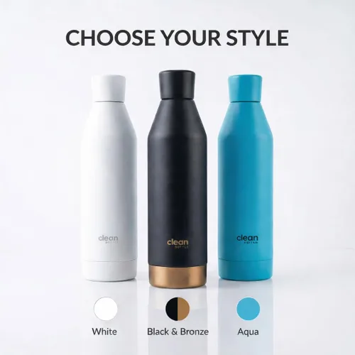 Vista 8 de THE CLEAN HYDRATION Co. Botella de agua aislada con infusor de frutas, botella inferior extraíble de acero inoxidable, aislada al vacío de doble