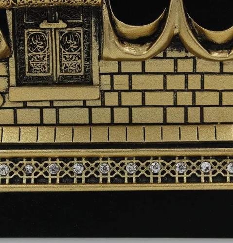 Vista 6 de Inicio Decoración de mesa Kaba Réplica Modelo Showpiece Bookend Eid Gift (grande, dorado)