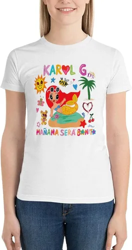 Vista 6 de Karols G Shirt Mananas seras Bonitos Camiseta para Mujer