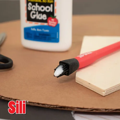 Vista 4 de Kit de cepillo aplicador de pegamento de madera antiadherente de silicona Sili Aplicador y bandeja de pegamento para madera con peine/espatula
