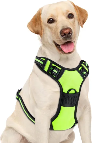 Vista 12 de Arnés para perro sin tirones, chaleco ajustable reflectante con clip frontal para mascotas con asa de fácil control para perros medianos y grandes