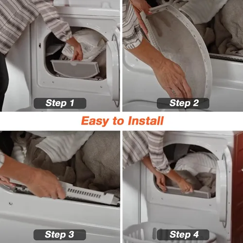 Vista 6 de GTD42EASJ2WW GTD33EASK0WW WE03X23881 Reemplazo de pantalla de filtro de pelusa para secadora GE Hotpoint, filtro de secadora de acero inoxidable