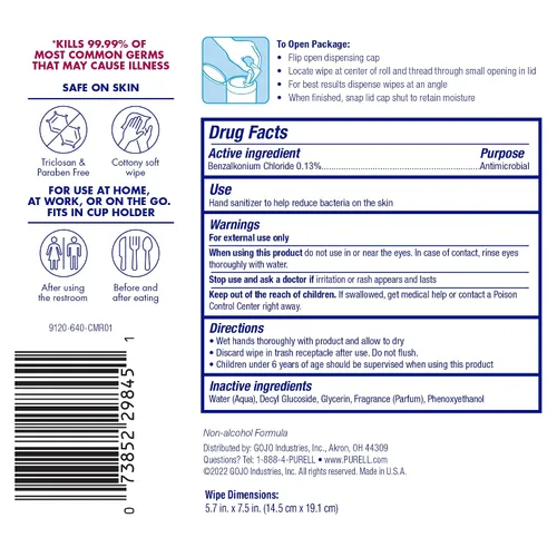 Vista 7 de Purell Bote de toallitas desinfectantes para manos, aroma limpio, 6 paquetes x 40 unidades, 9120-06-CMR