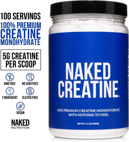 Vista 2 de NAKED Carnosina de zinc 17 mg (60 cápsulas) + monohidrato de creatina micronizada NAKED Pure 17.64 oz (100 porciones) – Vegano; Sin OGM; Sin gluten