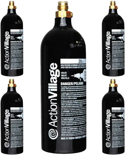 Vista 2 de Action Village Tanque de paintball de CO2 de 20 oz - Aluminio negro