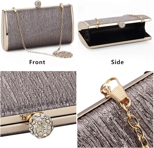 Vista 6 de Bolsos de embrague de noche para mujer marco de metal bolso de noche bolso de noche bolso de boda fiesta de graduación cócteles nupciales
