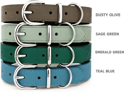 Vista 9 de Collar de perro con pajarita verde esmeralda oscuro, propuesta de boda collar de perro hecho a mano, collar de perro ajustable de cuero, collar