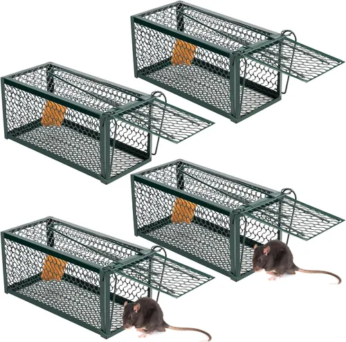 Vista 9 de Qualirey 1 Pieza Trampa Humana para Ratas Ardilla Listada Roedor Ratón Ardilla Trampa de 9.1 x 4.5 x 4.5 Pulgadas Animales Vivos Ratón Topillos