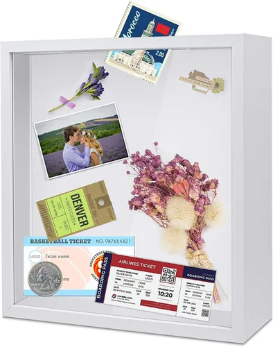 Vista 10 de ZEEYUAN Caja de archivo de aventura de viaje de 12 x 12 pulgadas, regalo para papá, regalo de esposa, hija e hijo, caja de sombra de memoria