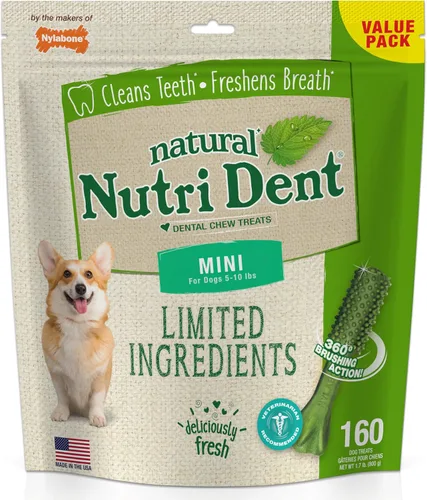 Vista 16 de Nylabone Nutri Dent Dog Dental Chews - Limpieza natural de dientes y ambientador de aliento - Golosinas dentales para perros - Sabor Filet Mignon