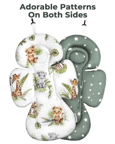Vista 7 de Inserción para bebé Compatible con columpio 4moms Mamaroo y silla de auto para bebé, incluye 3 bolas de repuesto, inserción reversible para recién