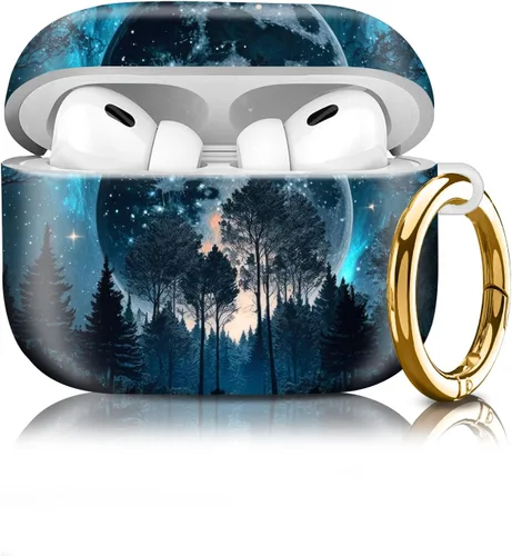 Vista 16 de Funda compatible con AirPod Pro de 2ª/1ª generación, ligera y duradera, resistente con llavero, diseño elegante funda para AirPod para mujer