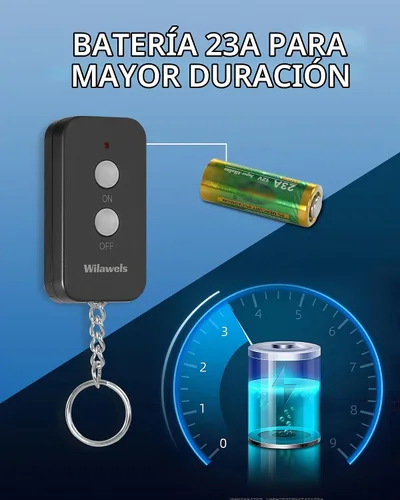 Vista 5 de Interruptor de encendido y apagado inalámbrico con control remoto, interruptor de luz remoto negro inalámbrico para lámpara, luz, ventilador