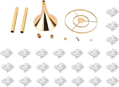 Vista 7 de 2 centros de mesa de boda para mesas, jarrones de 21.6 pulgadas de alto para centros de mesa de metal dorado para decoración de mesa para boda