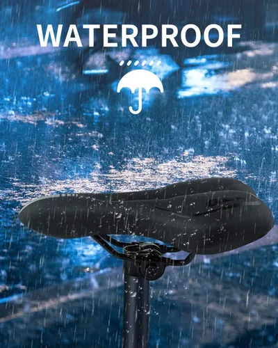 Vista 4 de MSDADA Asiento de bicicleta de gel para hombres y mujeres, asiento de bicicleta impermeable, cómodo y suave cojín
