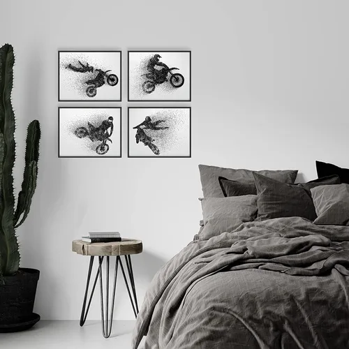 Vista 3 de Summit Designs Motocross - Regalos de motocross, decoración para pared de dormitorio, carteles para pared, decoración de motocross, arte, arte